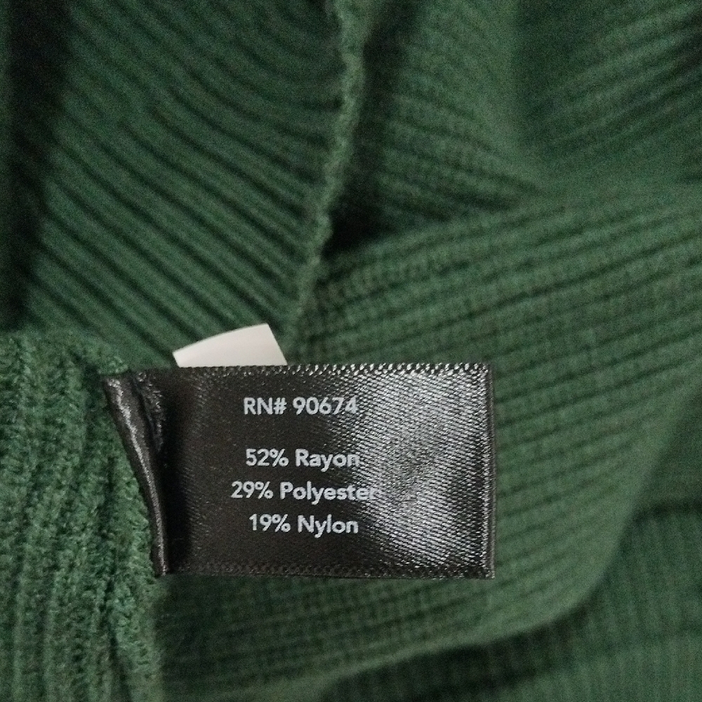Boston Proper Forest Green Cold Shoulder Ribbed Knit Sweater | Size M | Mock Nec - Picture 6 of 6